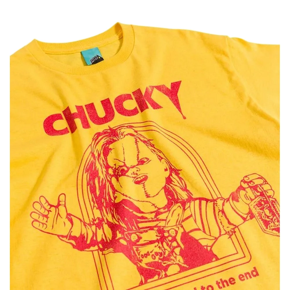 Yellow - Side - Childs Play Unisex Adult Chucky T-Shirt
