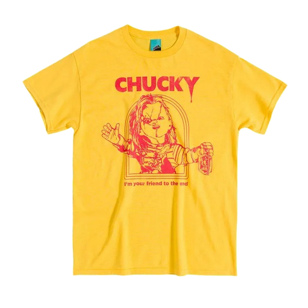 Yellow - Front - Childs Play Unisex Adult Chucky T-Shirt