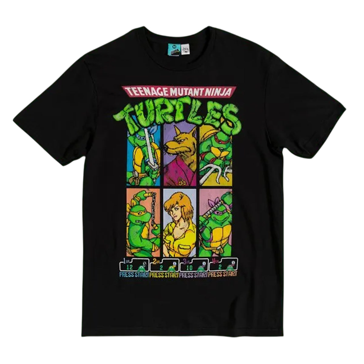 Black - Front - Teenage Mutant Ninja Turtles Unisex Adult Arcade T-Shirt