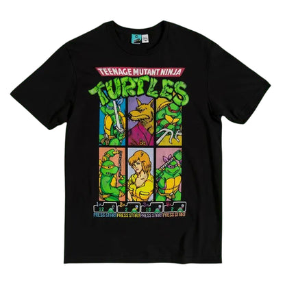 Black - Front - Teenage Mutant Ninja Turtles Unisex Adult Arcade T-Shirt