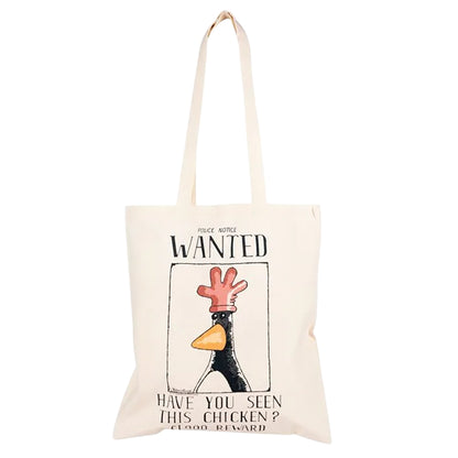 White-Off White - Front - Wallace and Gromit Wanted Poster Feathers McGraw Tote Bag