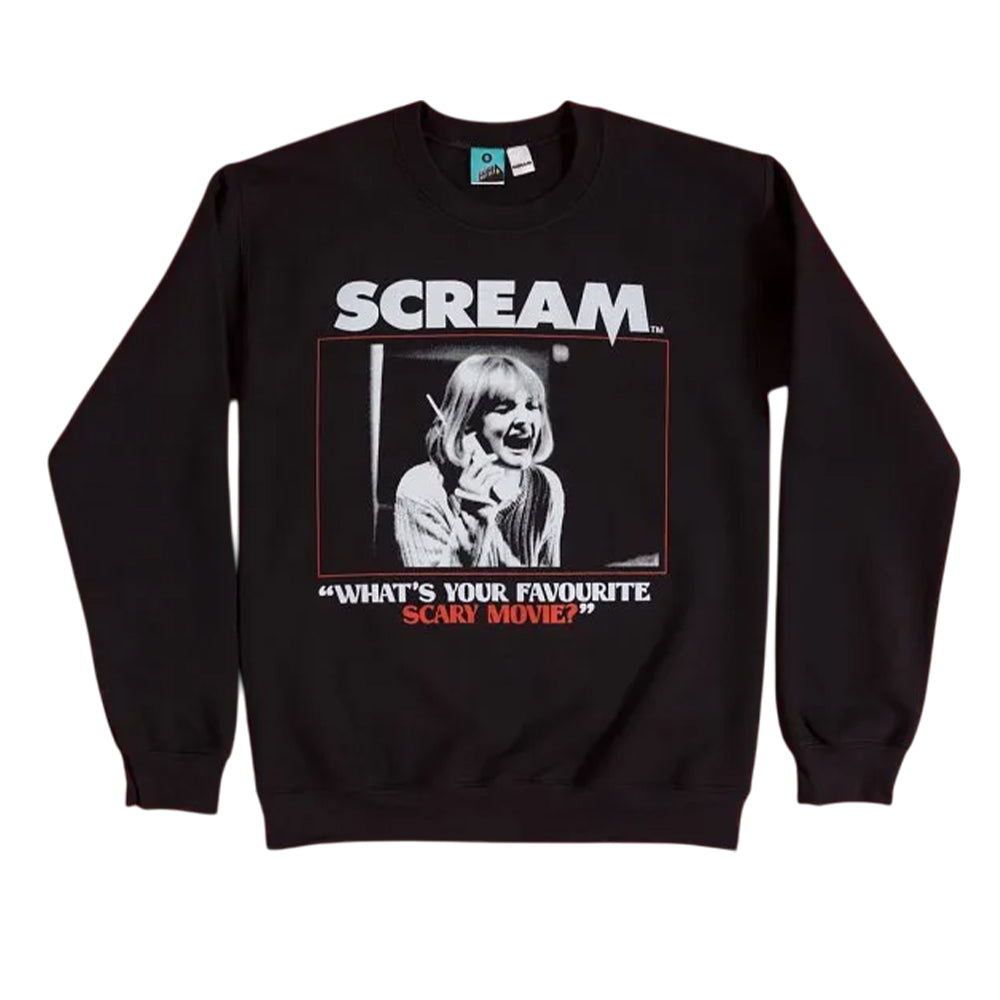 Black - Front - Scream Unisex Adult Whats Your Favourite Scary Movie Sweatshirt