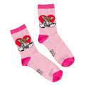 Pink - Back - Gremlins Unisex Adult Gizmo Cute Hearts Ankle Socks