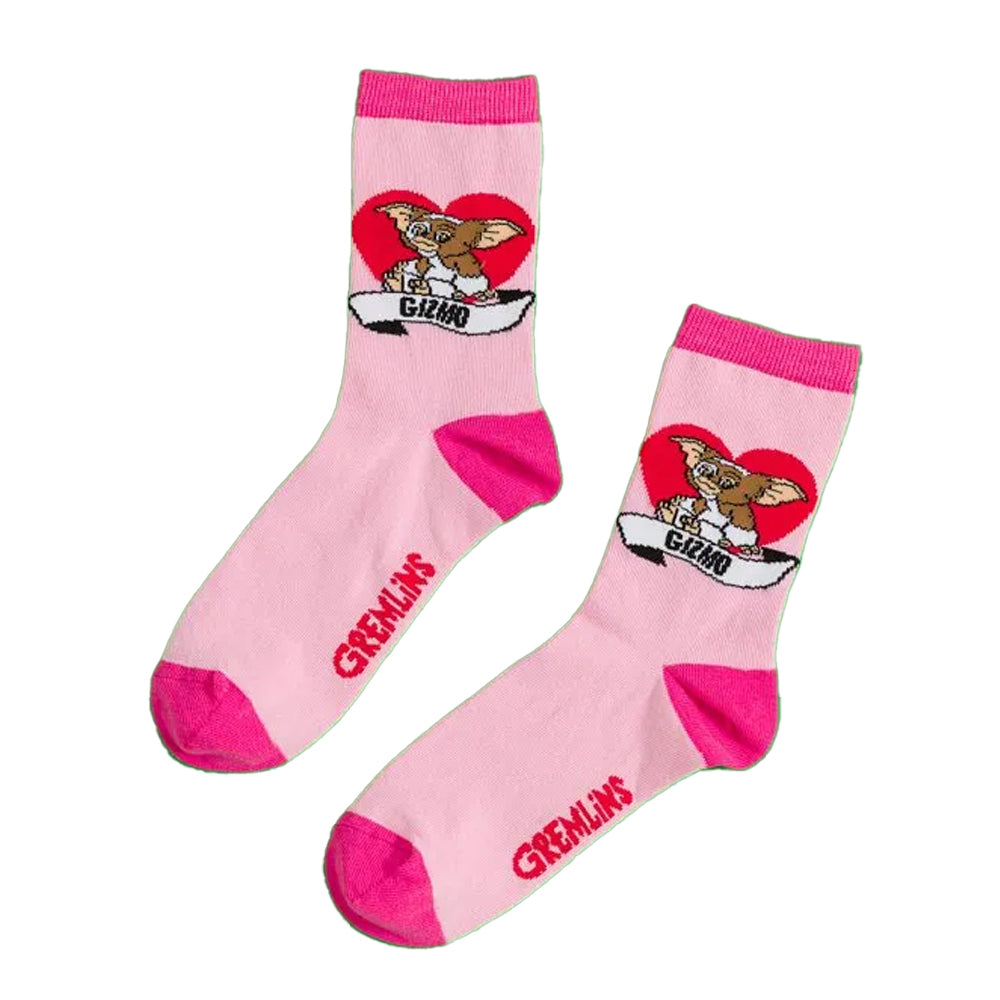 Pink - Front - Gremlins Unisex Adult Gizmo Cute Hearts Ankle Socks
