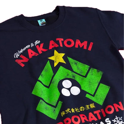 Navy Blue - Side - Die Hard Unisex Adult Nakatomi Corparation Christmas Sweatshirt