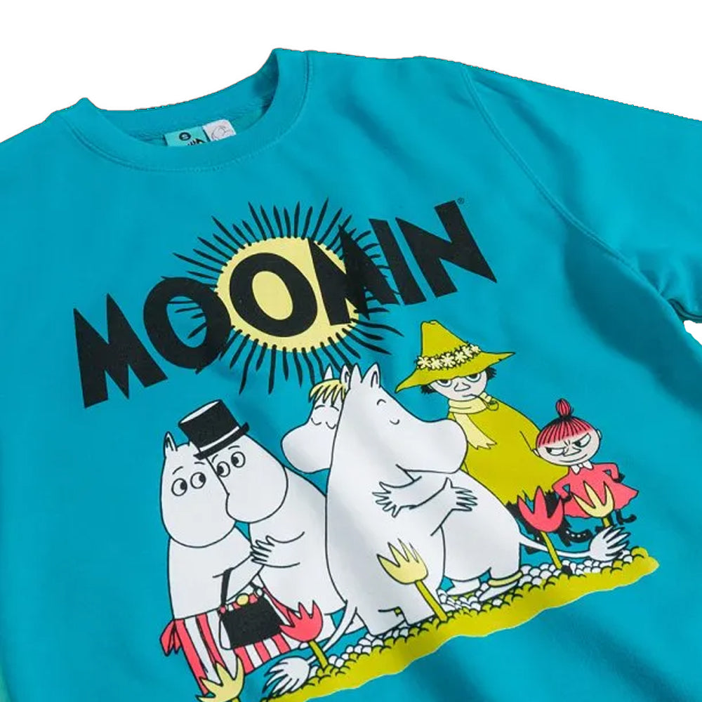 Turquoise - Side - Moomin Unisex Adult Sweatshirt
