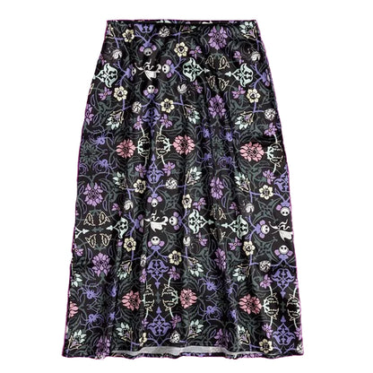 Multicoloured - Front - Nightmare Before Christmas Womens-Ladies Floral Satin Midi Skirt
