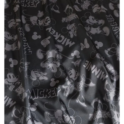 Black - Back - Disney Womens-Ladies Mickey Mouse & Minnie Mouse Patterned Satin Midi Skirt