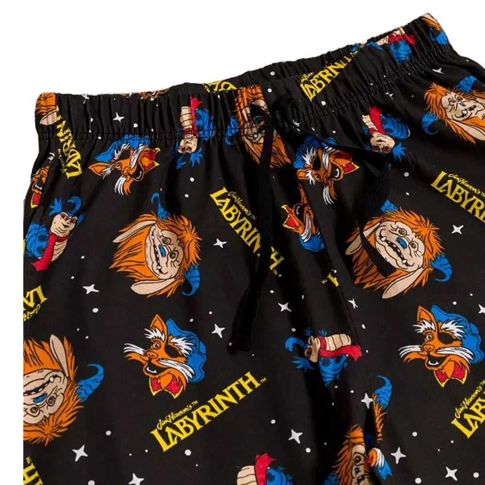 Black-Charcoal - Back - Labyrinth Mens Characters Lounge Pants