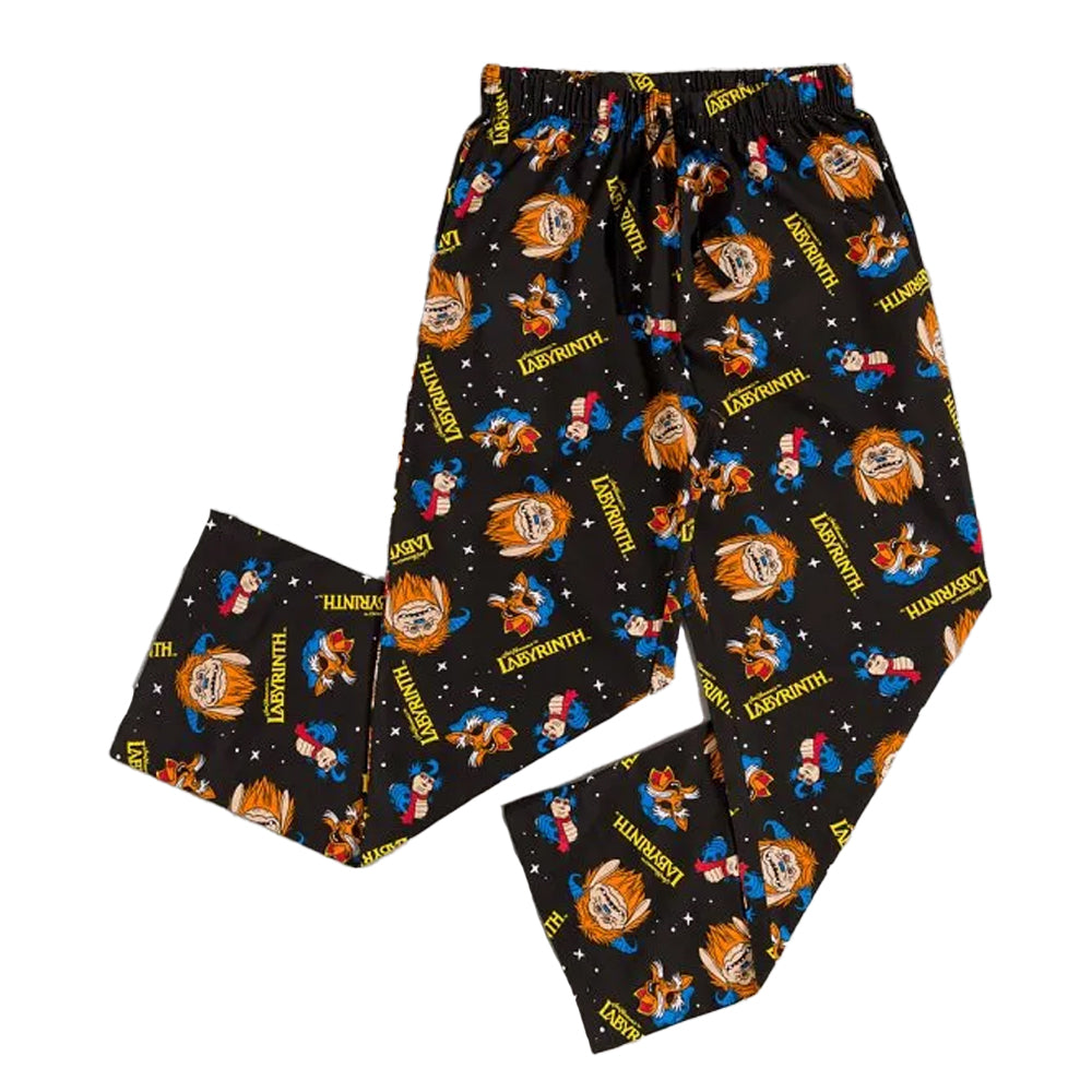 Black-Charcoal - Front - Labyrinth Mens Characters Lounge Pants