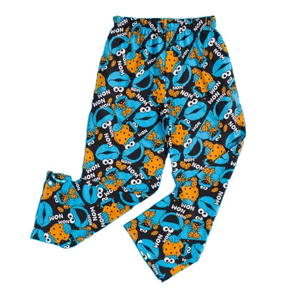 Blue - Back - Sesame Street Mens All-Over Print Cookie Monster Lounge Pants