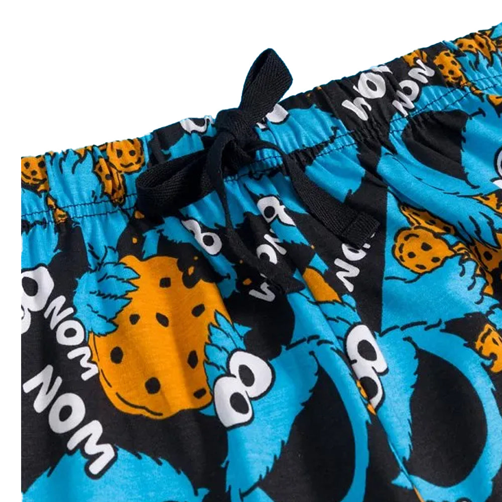 Blue - Side - Sesame Street Mens All-Over Print Cookie Monster Lounge Pants