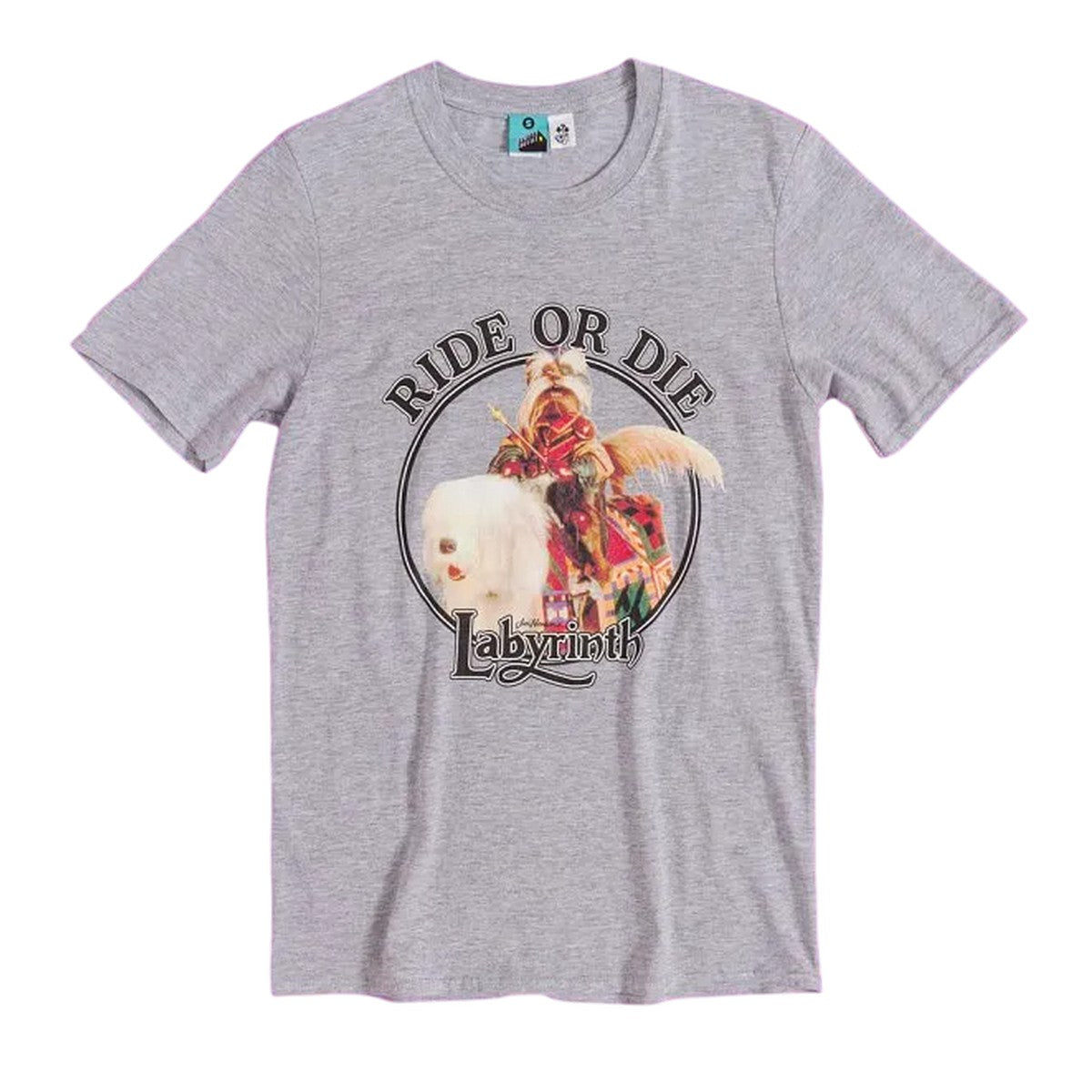 Grey Marl - Front - Labyrinth Unisex Adult Ride Or Die Sir Didymus T-Shirt
