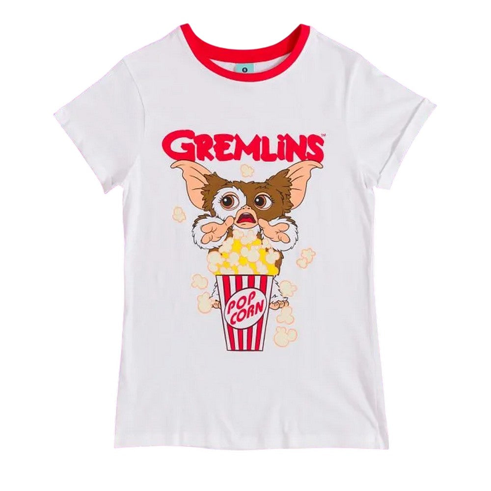 Red-White - Back - Gremlins Womens-Ladies Movie Night Gizmo Pyjama Set
