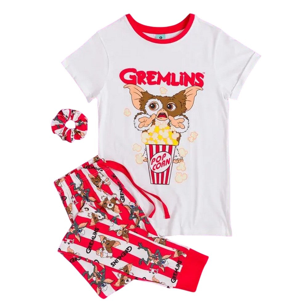 Red-White - Front - Gremlins Womens-Ladies Movie Night Gizmo Pyjama Set