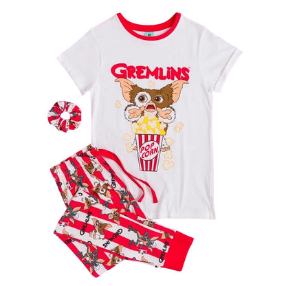 Red-White - Front - Gremlins Womens-Ladies Movie Night Gizmo Pyjama Set