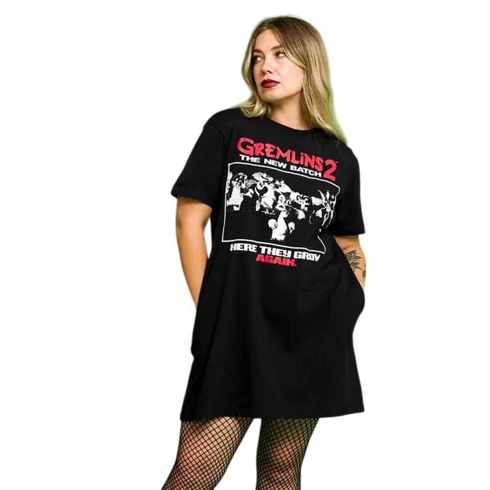 Black - Lifestyle - Gremlins 2 Womens-Ladies The New Batch Here They Grow Again T-Shirt Dress