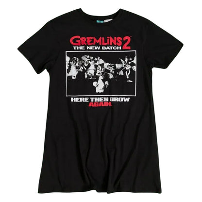Black - Front - Gremlins 2 Womens-Ladies The New Batch Here They Grow Again T-Shirt Dress