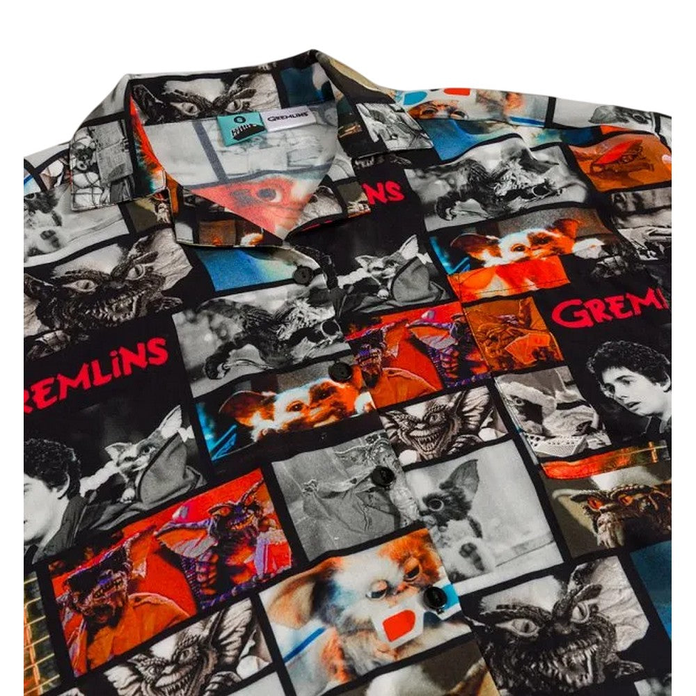 Multicoloured - Side - Gremlins Unisex Adult Movie Reel Button Front Shirt