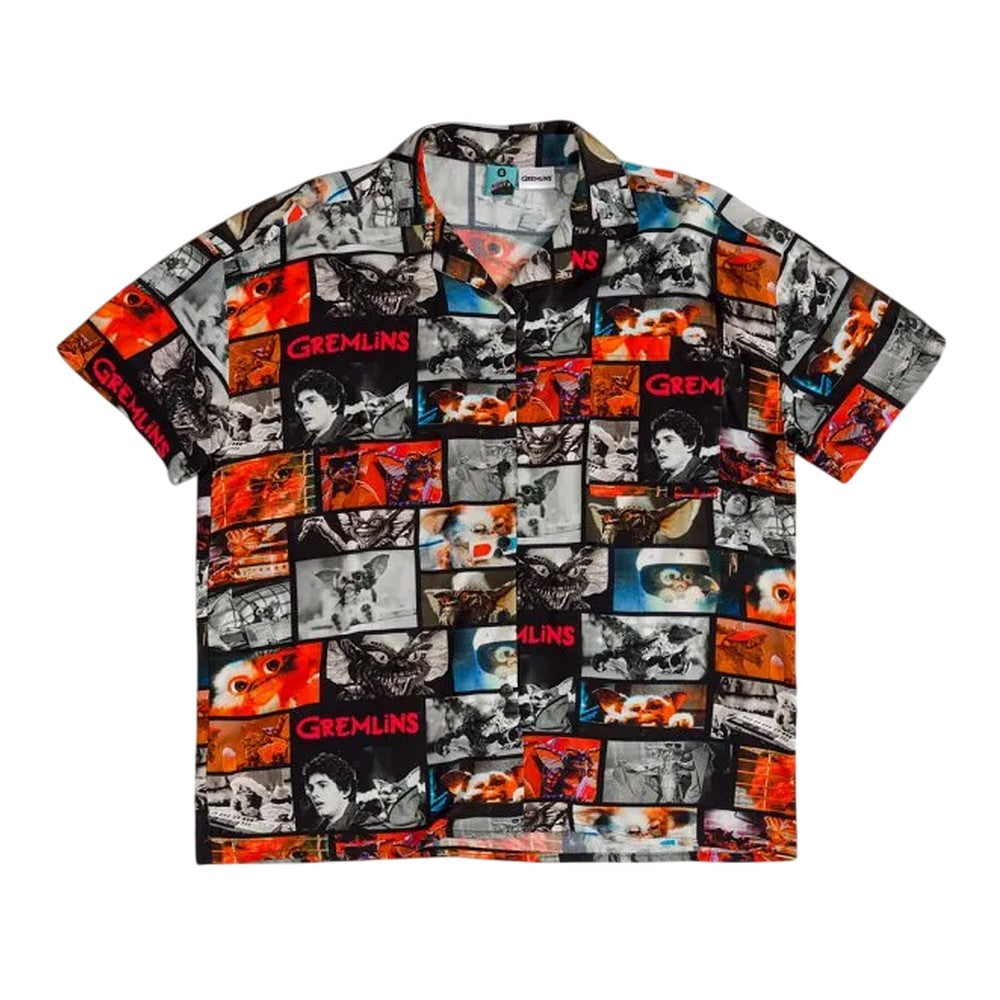 Multicoloured - Front - Gremlins Unisex Adult Movie Reel Button Front Shirt