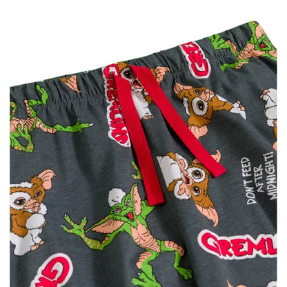 Black-Charcoal - Side - Gremlins Mens Stripe & Gizmo Lounge Pants