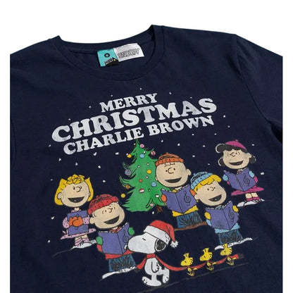 Blue - Side - Peanuts Unisex Adult Charlie Brown Christmas T-Shirt