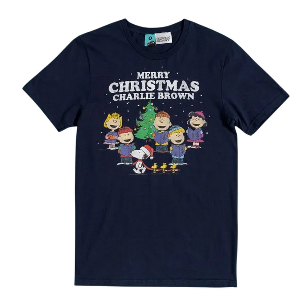 Blue - Front - Peanuts Unisex Adult Charlie Brown Christmas T-Shirt