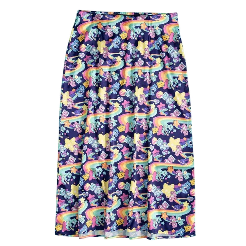 Purple - Front - Care Bears Womens-Ladies Galaxy Satin Skirt