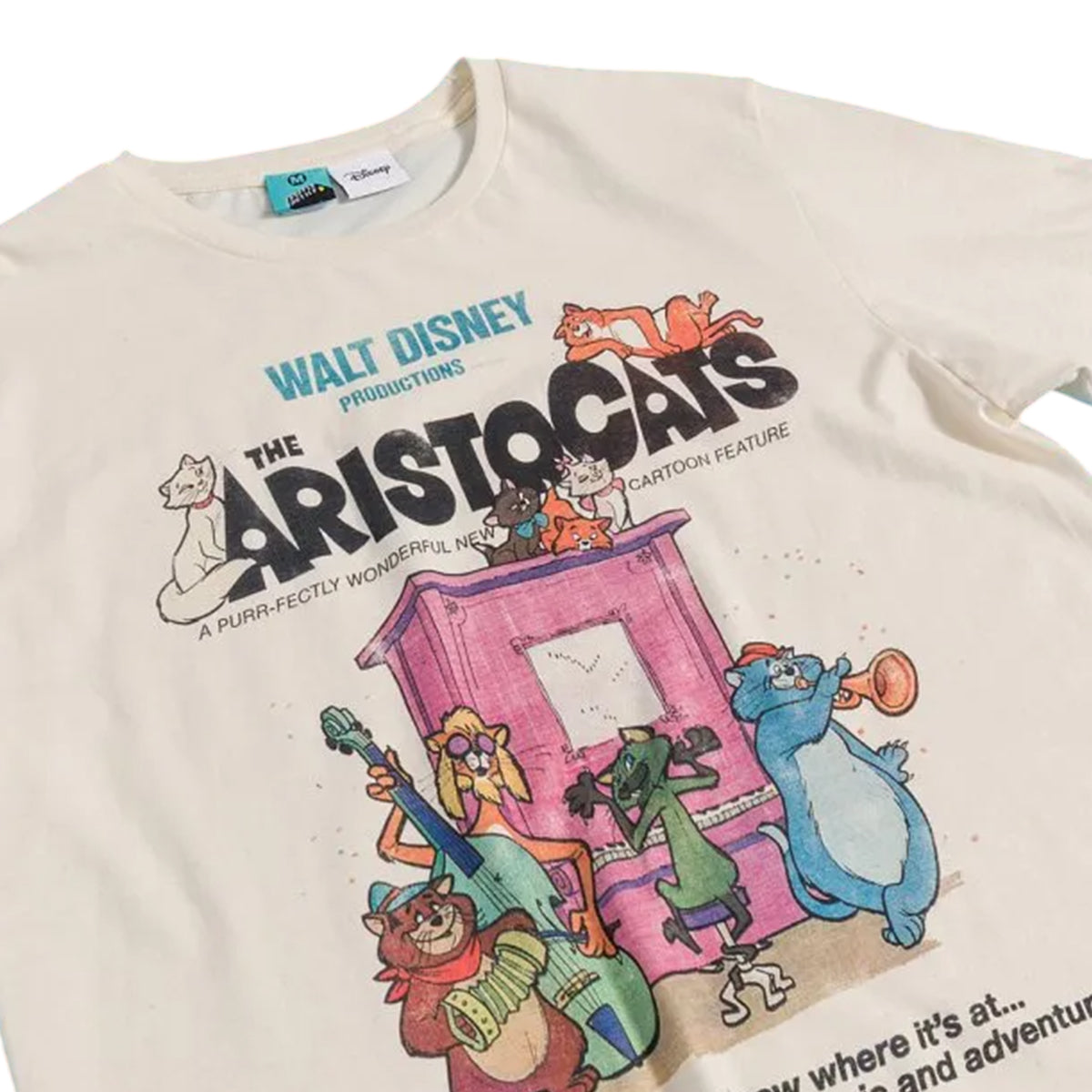 White - Side - The Aristocats Unisex Adult Movie Poster Vintage T-Shirt