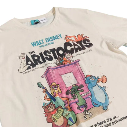White - Side - The Aristocats Unisex Adult Movie Poster Vintage T-Shirt