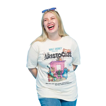 White - Lifestyle - The Aristocats Unisex Adult Movie Poster Vintage T-Shirt