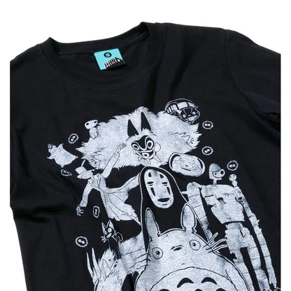 Black-Charcoal - Back - Ghibli Unisex Adult Gang T-Shirt