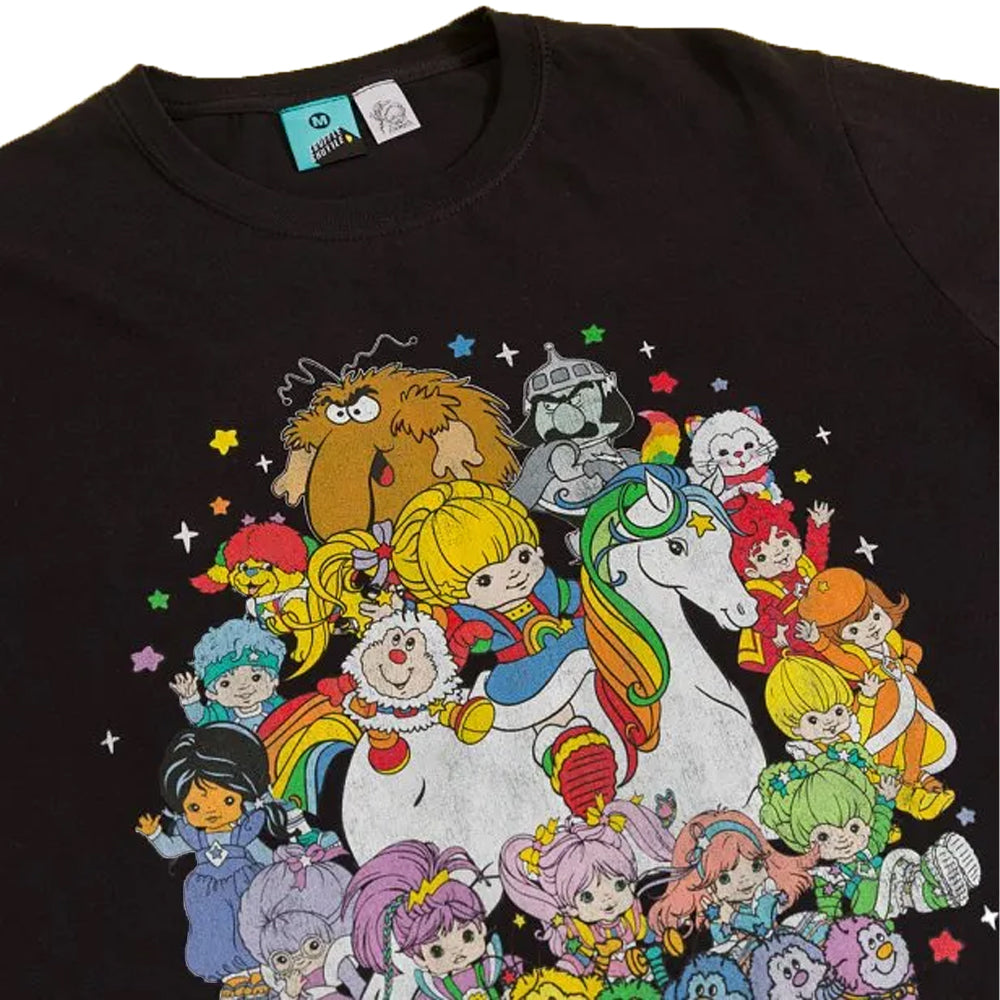 Black-Charcoal - Side - Rainbow Brite Unisex Adult Heroes And Villains T-Shirt