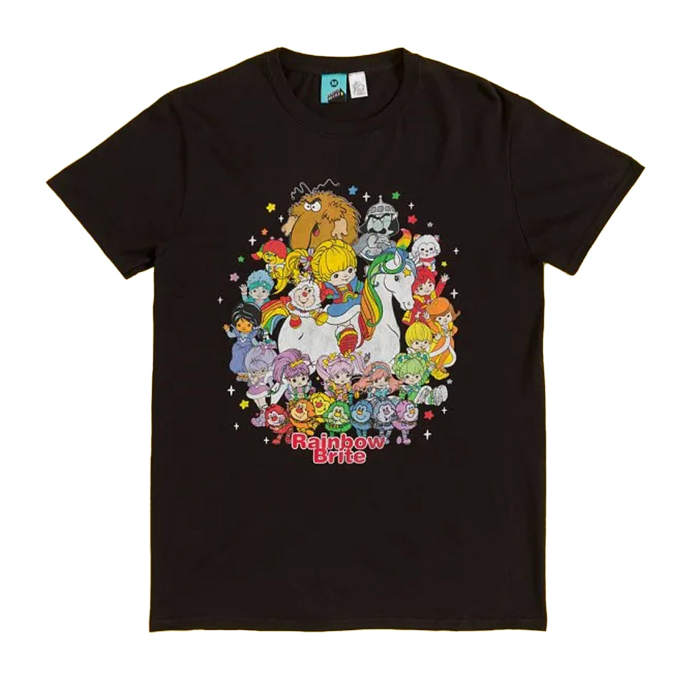 Black-Charcoal - Front - Rainbow Brite Unisex Adult Heroes And Villains T-Shirt