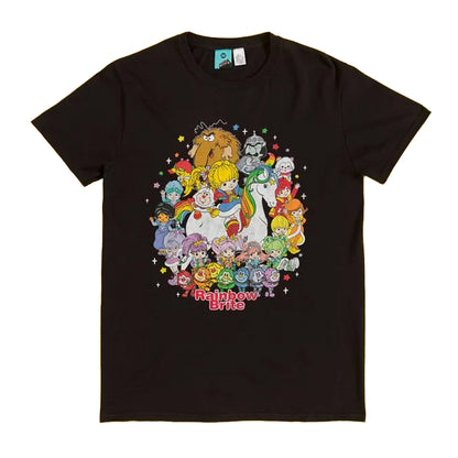 Black-Charcoal - Front - Rainbow Brite Unisex Adult Heroes And Villains T-Shirt