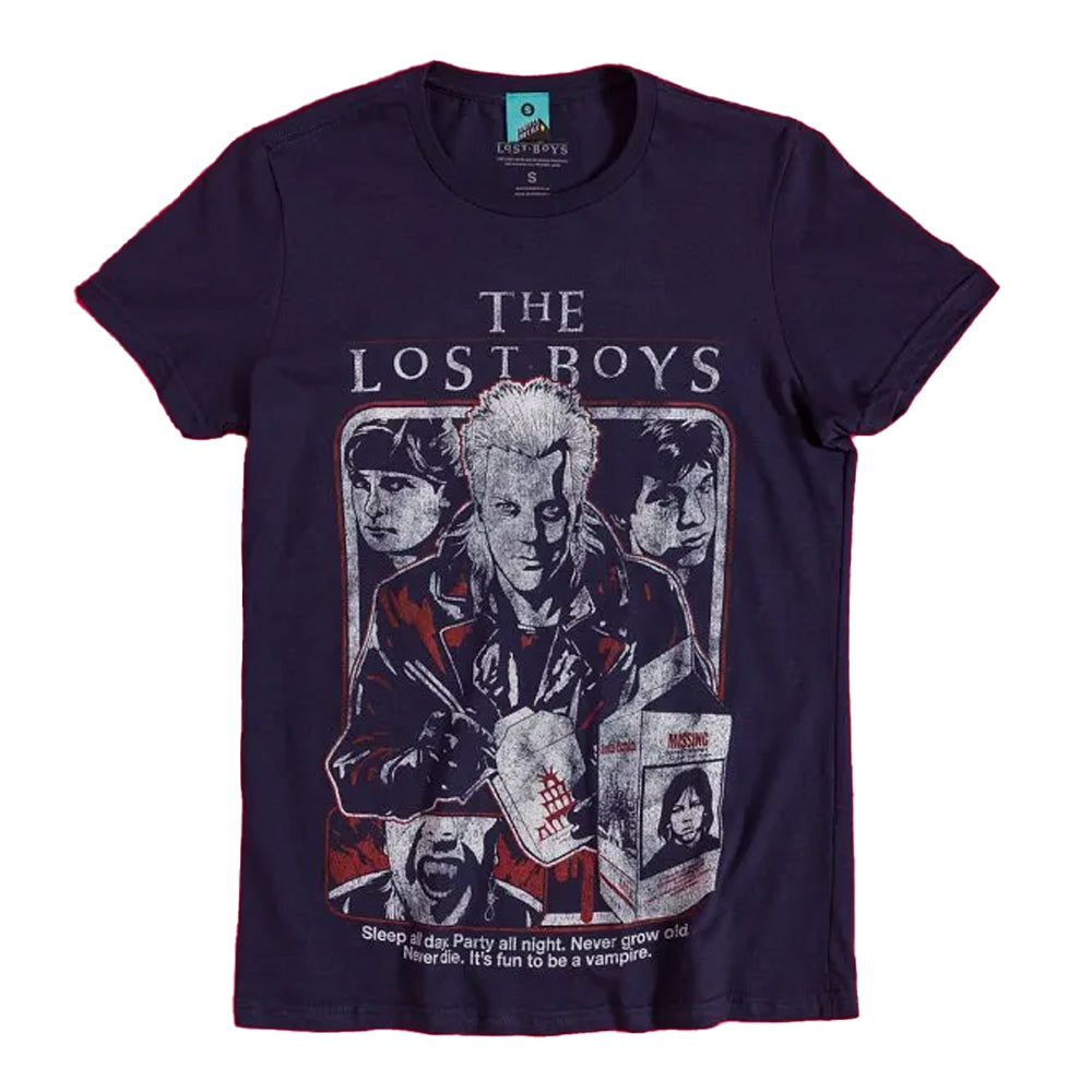 Navy Blue - Front - The Lost Boys Unisex Adult Sleep All Day Fitted T-Shirt