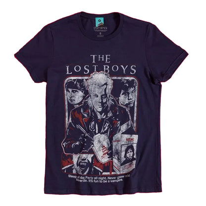 Navy Blue - Front - The Lost Boys Unisex Adult Sleep All Day Fitted T-Shirt