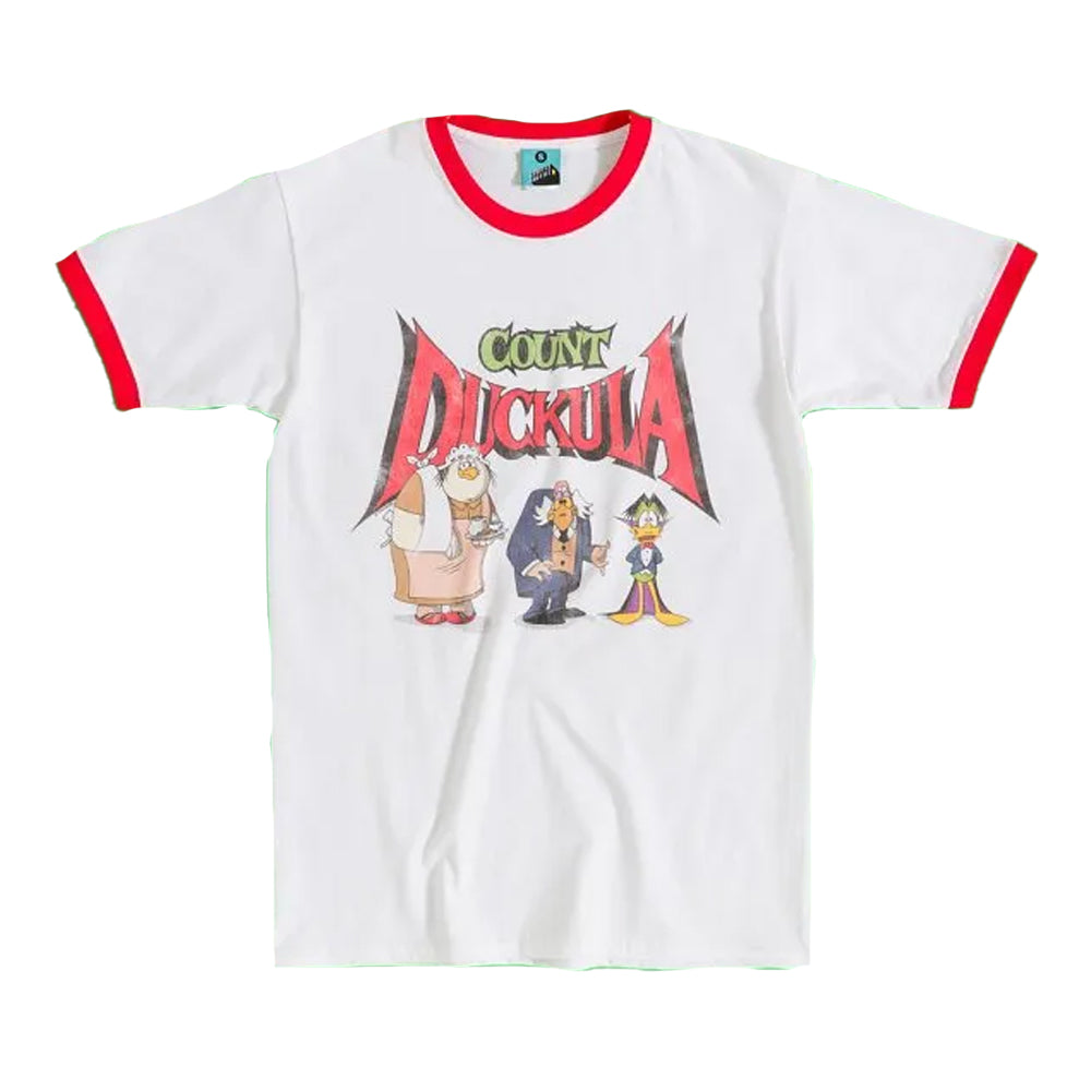 White-Off White - Front - Count Duckula Unisex Adult Line Up T-Shirt