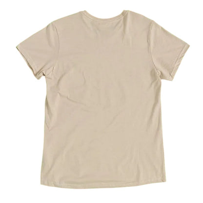 Beige - Back - Jurassic Park Womens-Ladies Classic Logo Fitted T-Shirt