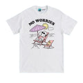 White-Off White - Front - Peanuts Unisex Adult No Worries Snoopy Beach T-Shirt