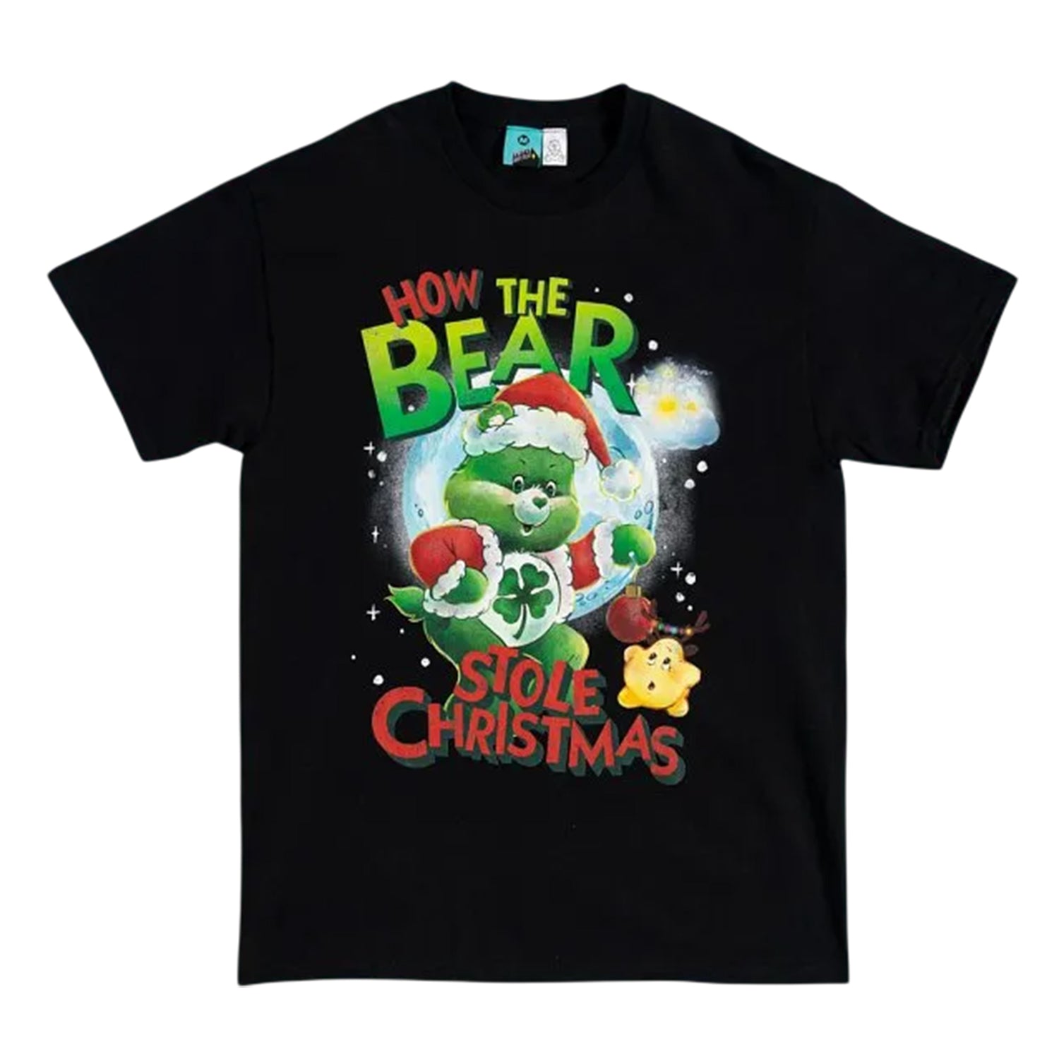 Black - Front - Care Bears Unisex Adult How The Bear Stole Christmas T-Shirt