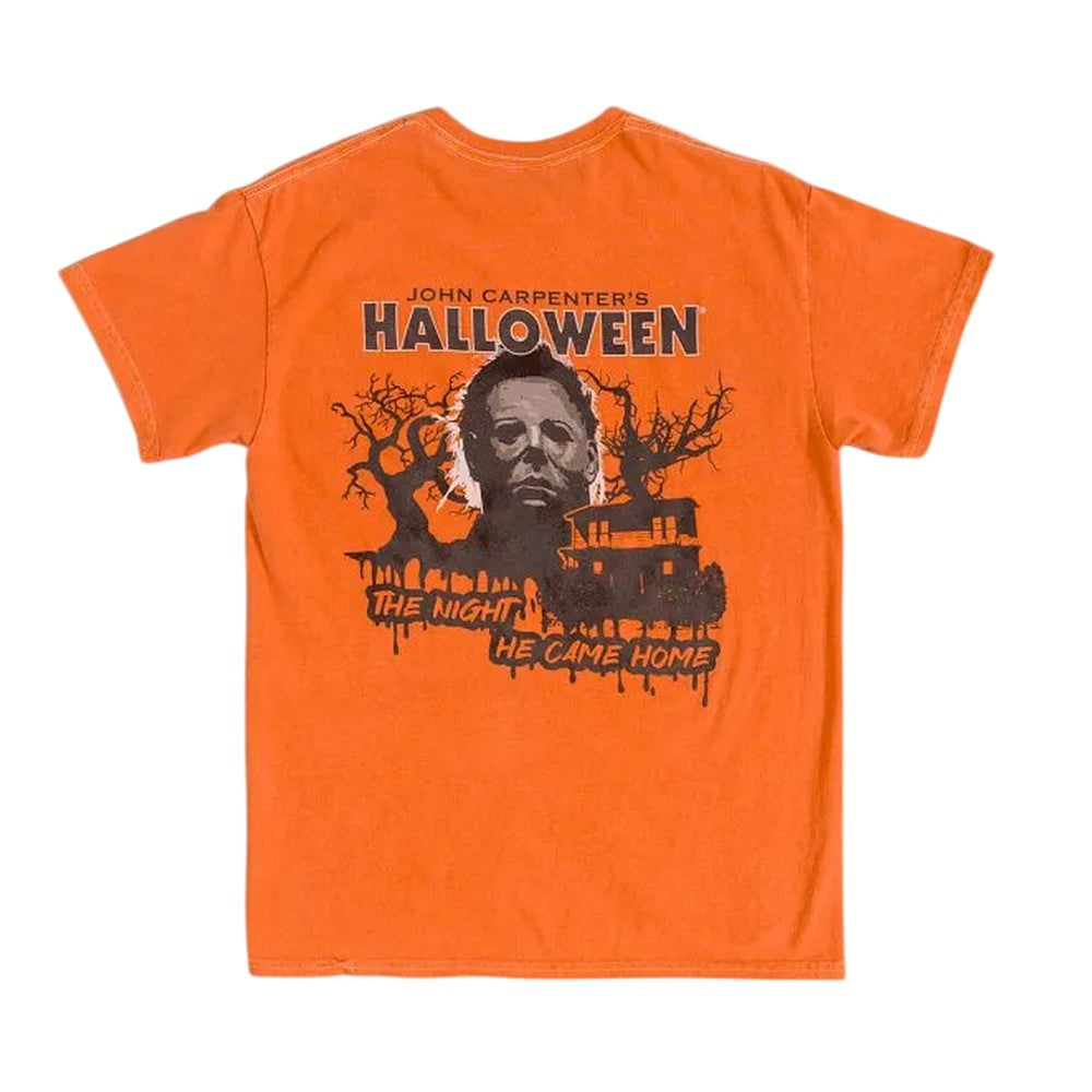 Orange - Back - Halloween Unisex Adult The Night He Came Home Back Print T-Shirt