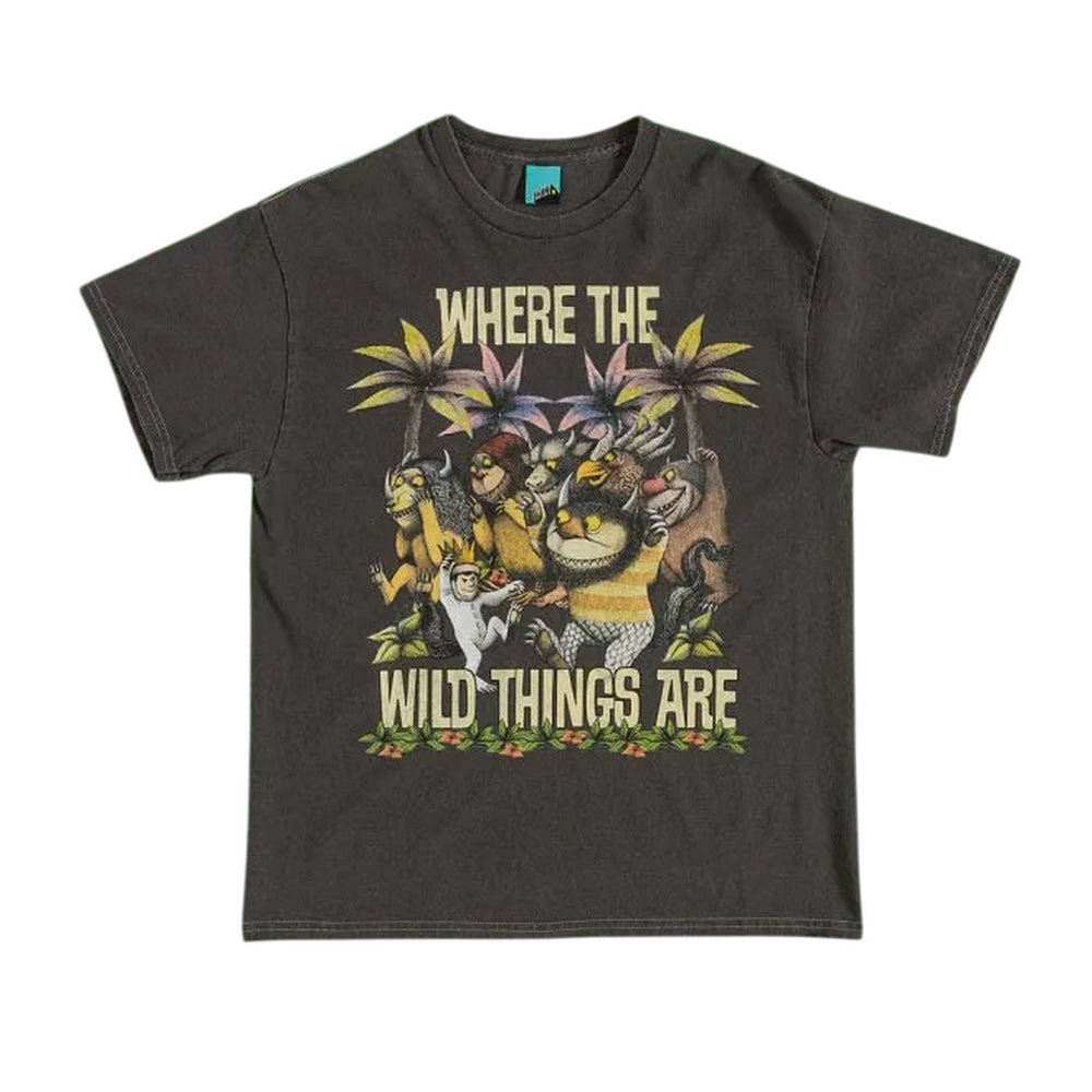 Black-Charcoal - Front - Where The Wild Things Are Unisex Adult Vintage Washed T-Shirt