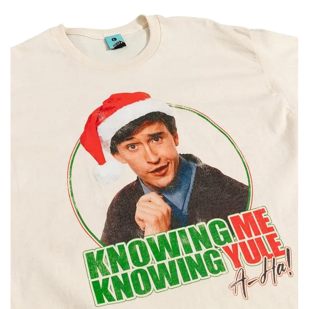 Beige - Side - Alan Partridge Unisex Adult Knowing Me Knowing Yule T-Shirt