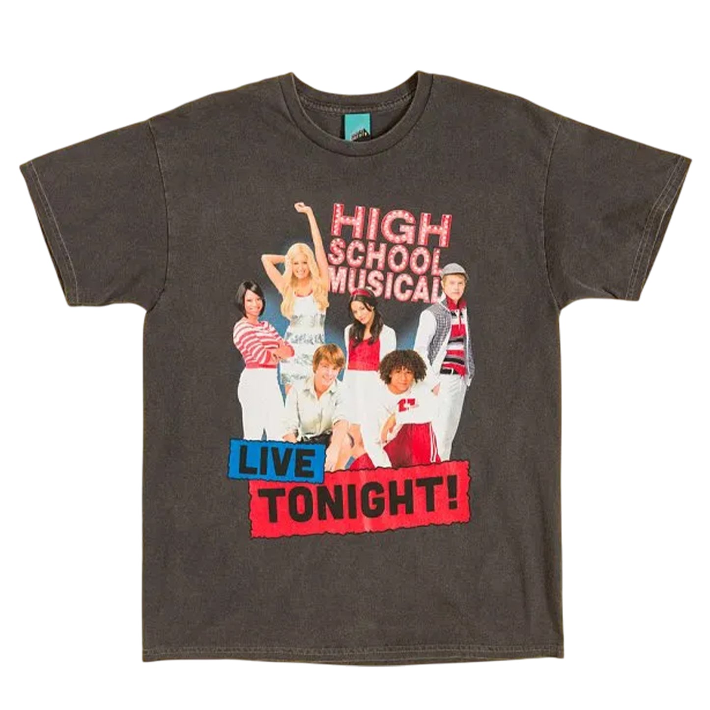 Charcoal - Front - High School Musical Unisex Adult Vintage Washed T-Shirt