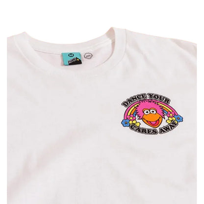 White-Off White - Side - Fraggle Rock Unisex Adult Dance Your Cares Away Gobo Fraggle T-Shirt
