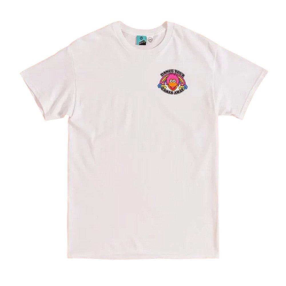 White-Off White - Front - Fraggle Rock Unisex Adult Dance Your Cares Away Gobo Fraggle T-Shirt