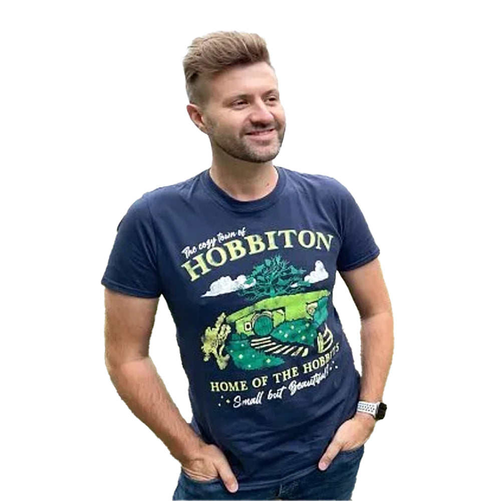 Navy Blue - Lifestyle - The Hobbit Unisex Adult The Cozy Town Of Hobbiton T-Shirt