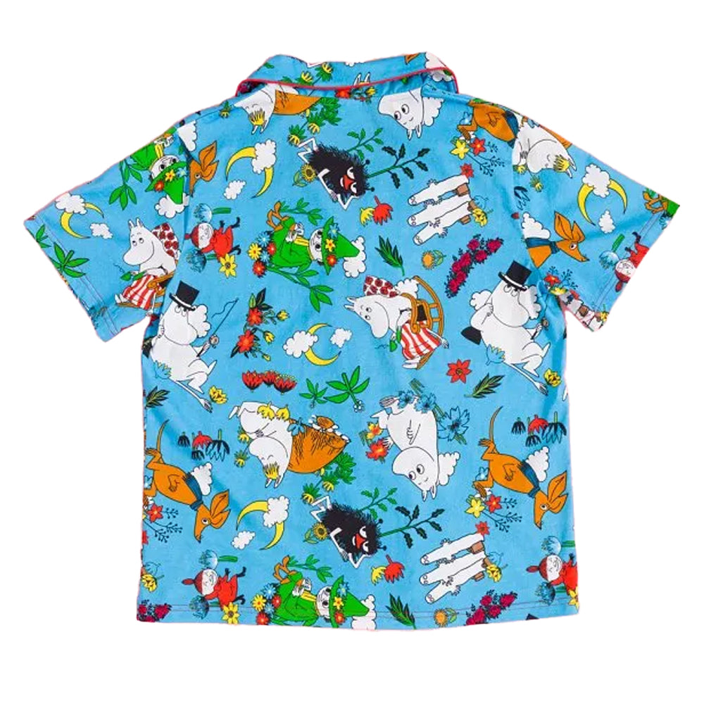 Blue - Back - Moomin Womens-Ladies Great Outdoors Pyjama Set