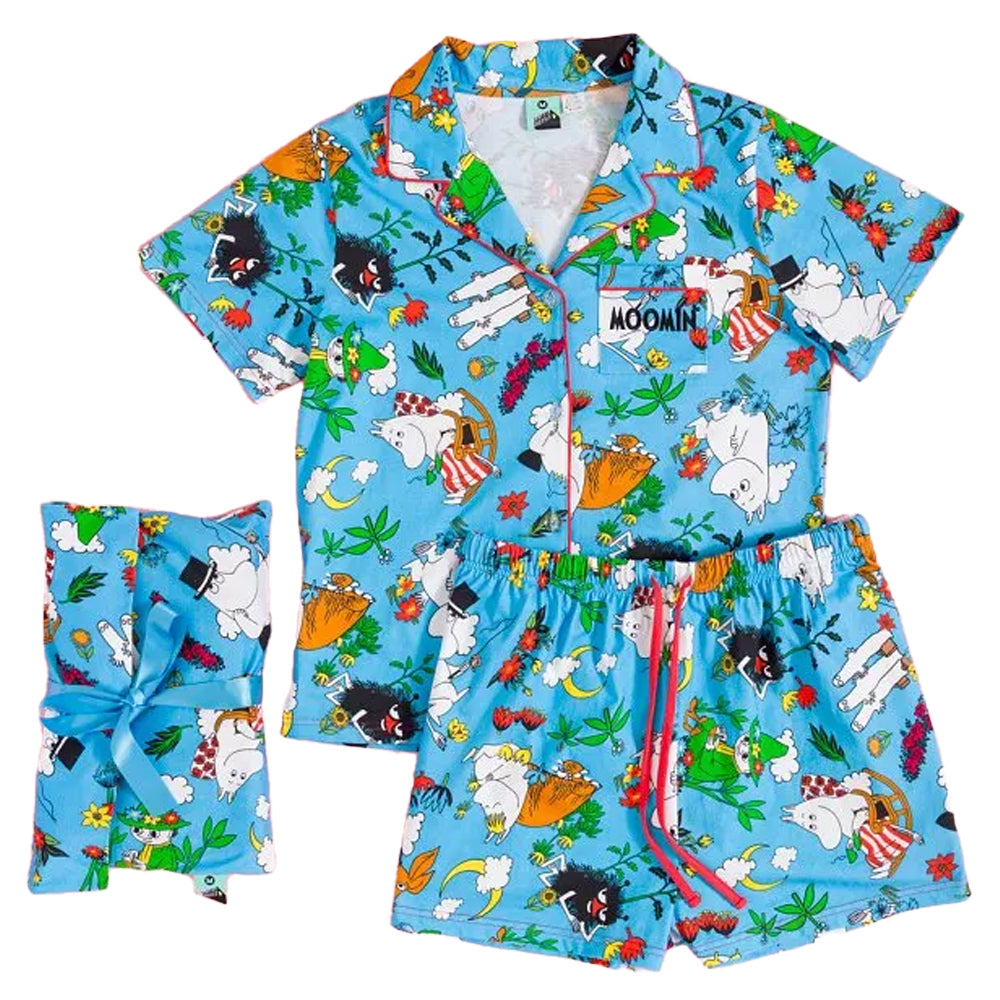 Blue - Front - Moomin Womens-Ladies Great Outdoors Pyjama Set